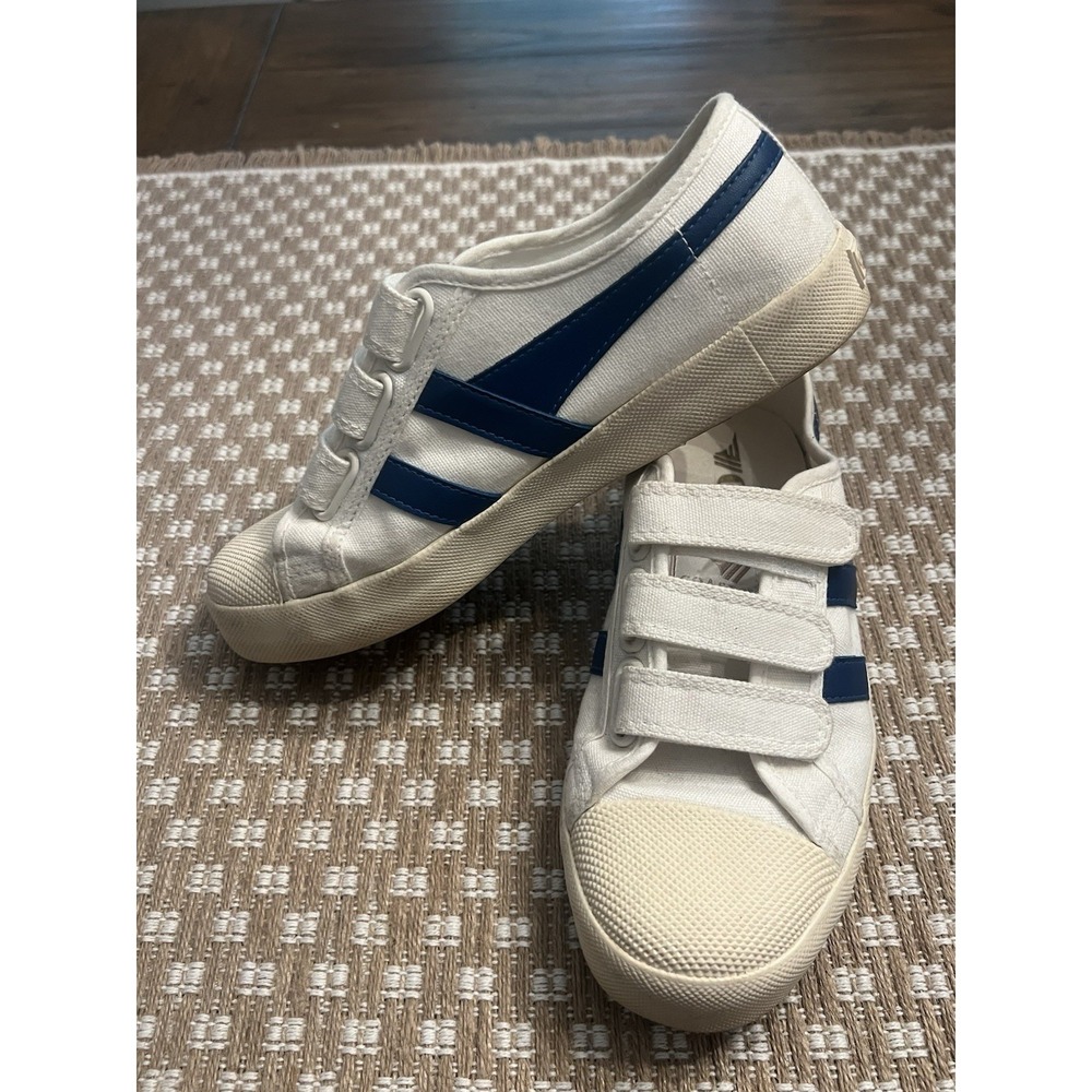 Gola Classics Women's Vegan Coaster Strap Sneakers, size 7 (EU 38),‎ Blue/White